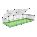 une cavy cage 5x2 pour cochons d'inde avec couvercle coroplast vert pistache et grilles avec barreaux etroits de kavee