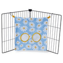 sac a foin dans une cavy cage cochon d'inde en tissu fleur marguerite par kavee 