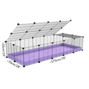 Taille d'une cavy cage 5x2 pour cochons d'inde avec couvercle coroplast rose et grilles avec barreaux etroits de kavee