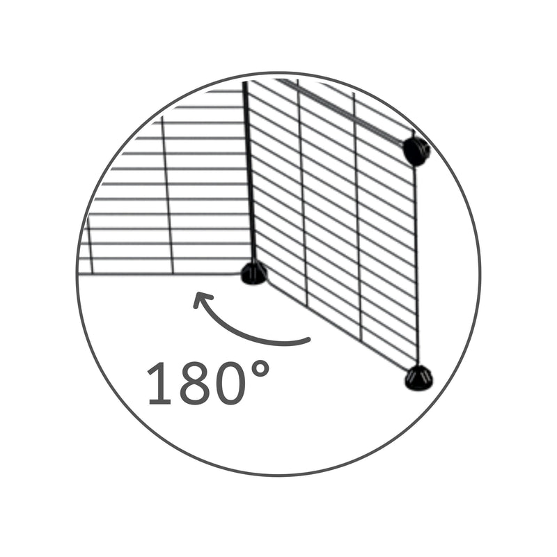 Une grille noire avec barreaux etroits pour creer des portes et des couvercles sur des cavy cages pour cochons d'inde Kavee