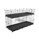 Une cavy cage double deux etages 5x2 pour cochons d'inde coroplast gris Kavee