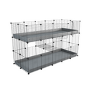Une cavy cage double deux etages 5x2 pour cochons d'inde coroplast bleu Kavee