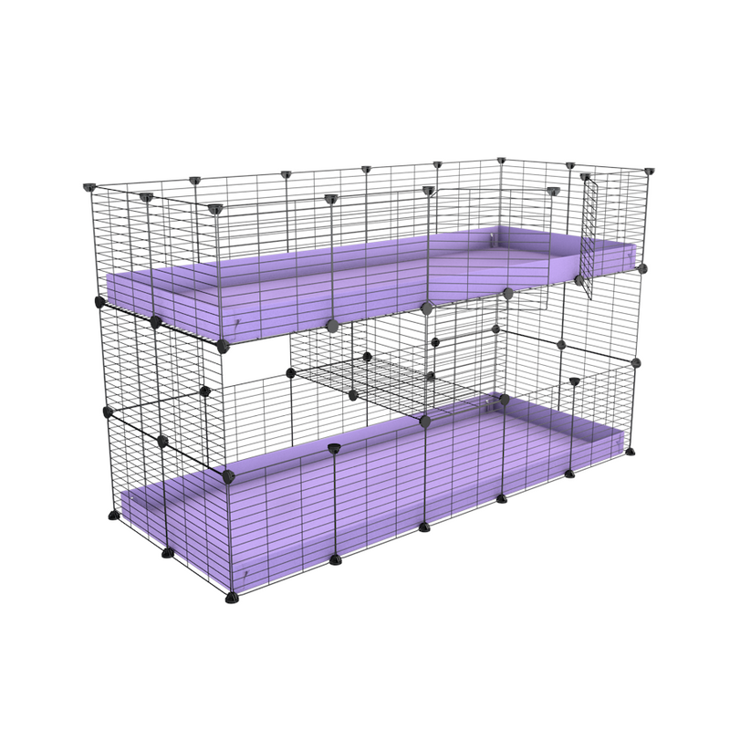 Une cavy cage double deux etages 5x2 pour cochons d'inde coroplast noir Kavee