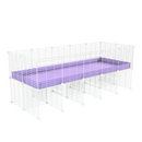 une kavee cage C&C 5x2 pour cobayes cochons d'inde avec rehausseur correx violet lilas et grilles blanches fines