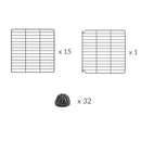 composition d'Un enclos kavee cage modulable 4x4 exterieur avec grilles a maillage etroit pour lapins ou cochons d'inde