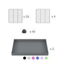 composition du kit pour une cavy cage de quarantaine 6x2 couvercle pour cochons d'inde kavee incluant grilles et coroplast et connecteurs
