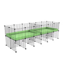 une cavy cage 6x2 stand avec separation pour cochons d'inde qui se battent ou en quarantaine avec coroplast vert kavee