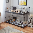 cage pour cochon d'Inde double Cavy kavee 4x2 à deux niveaux noir meilleure plus belle cage à cochon d'Inde