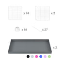 composition d'un kit kavee cage double blanche deux etages 4x2 avec etagere et stockage pour cochons d'inde avec coroplast et grilles