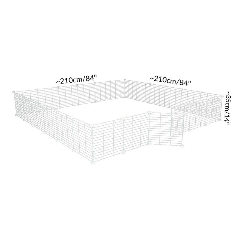 Dimension d'Un enclos cavy cage modulable 6x6 exterieur avec grilles blanches a petits trous pour lapins ou cochons d'inde de kavee 