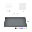 composition d'Une kavee cage double deux etages 3x2  avec panneaux transparents en plexiglass pour cochons d'inde avec coroplast violet et grilles avec petits trous