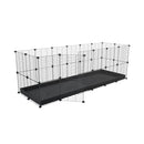 Une cavy cage 6x2 pour lapin avec un coroplast noir et des grilles a maillage fin par kavee