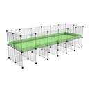 une cavy cage C&C 6x2 pour cobayes cochons d'inde avec rehausseur correx vert pastel et grilles fines de kavee france