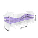 Taille d'une cavy cage blanche 6x2 stand loft avec separation pour cochons d'inde qui se battent ou en quarantaine kavee