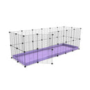 Une cavy cage 6x2 pour lapin avec un coroplast violet pastel et des grilles a maillage fin par kavee