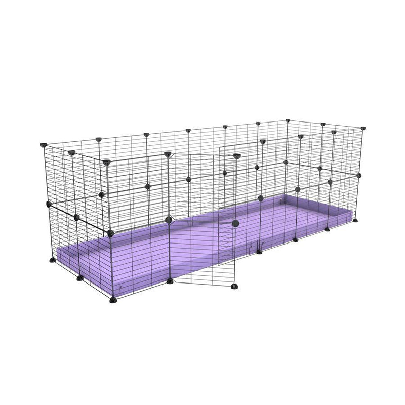 Une cavy cage 6x2 pour lapin avec un coroplast violet pastel et des grilles a maillage fin par kavee