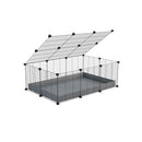 une kavee cage 3x2 pas chere cochons d'inde avec couvercle coroplast gris et grilles avec barreaux etroits