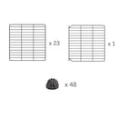 composition d'Un enclos cavy cage modulable 6x6 exterieur ou interieur avec grilles a petits trous pour lapins ou cochons d'inde de kavee 