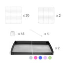 Materiel pour  cavy cage pour lapin 4x4 avec grilles blanches coroplast gris de kavee