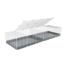une cavy cage blanche 6x2 avec couvercle et separation pour cochons d'inde qui se battent ou en quarantaine avec coroplast gris kavee