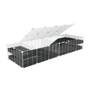 une cavy cage blanche 6x2 loft avec couvercle et separation pour cochons d'inde qui se battent ou en quarantaine avec coroplast noir kavee