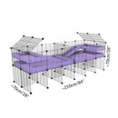 Taille d'une cavy cage 6x2 stand loft avec separation pour cochons d'inde qui se battent ou en quarantaine kavee