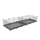 une cavy cage 6x2 avec separation pour cochons d'inde qui se battent ou en quarantaine avec coroplast gris kavee
