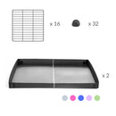 materiel pour une cavy cage 6x2 pour cochons d'inde avec coroplast gris et grilles fines avec petits trous de kavee